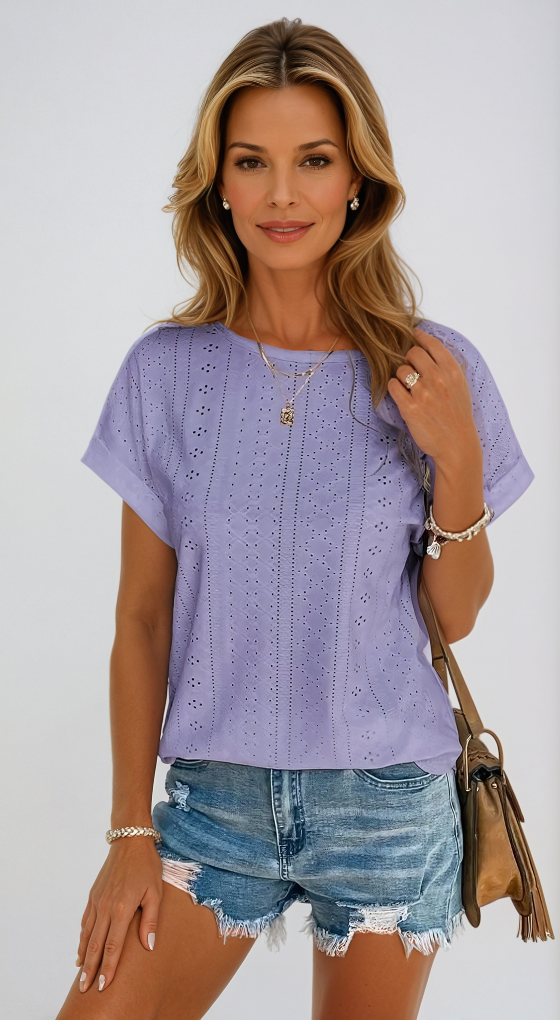 Nia | Casual Eyelet Blouse