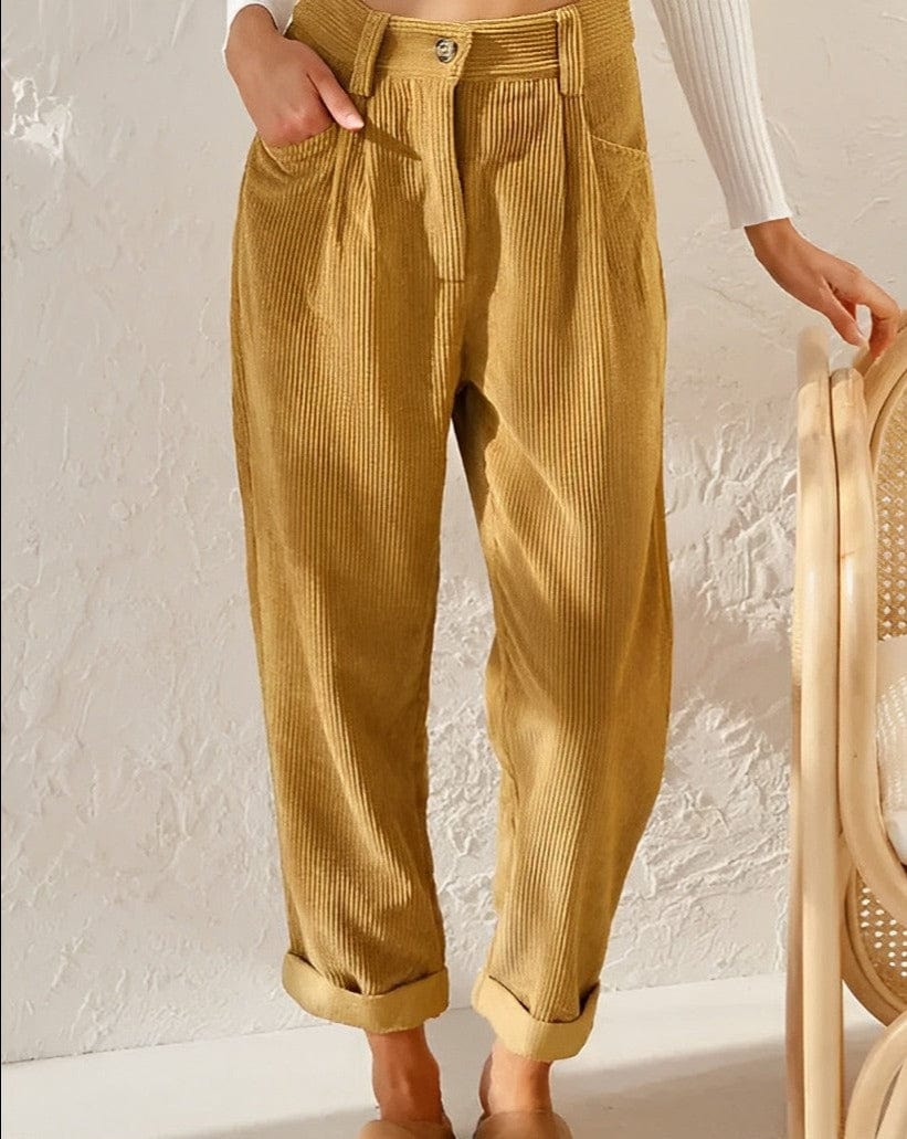 Laura | High Waist Corduroy Pants