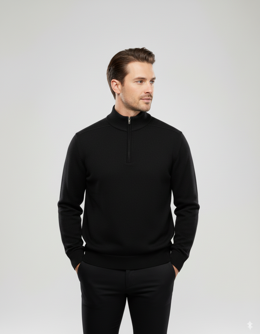 100% Wool-Blend Zip-Up Cardigan