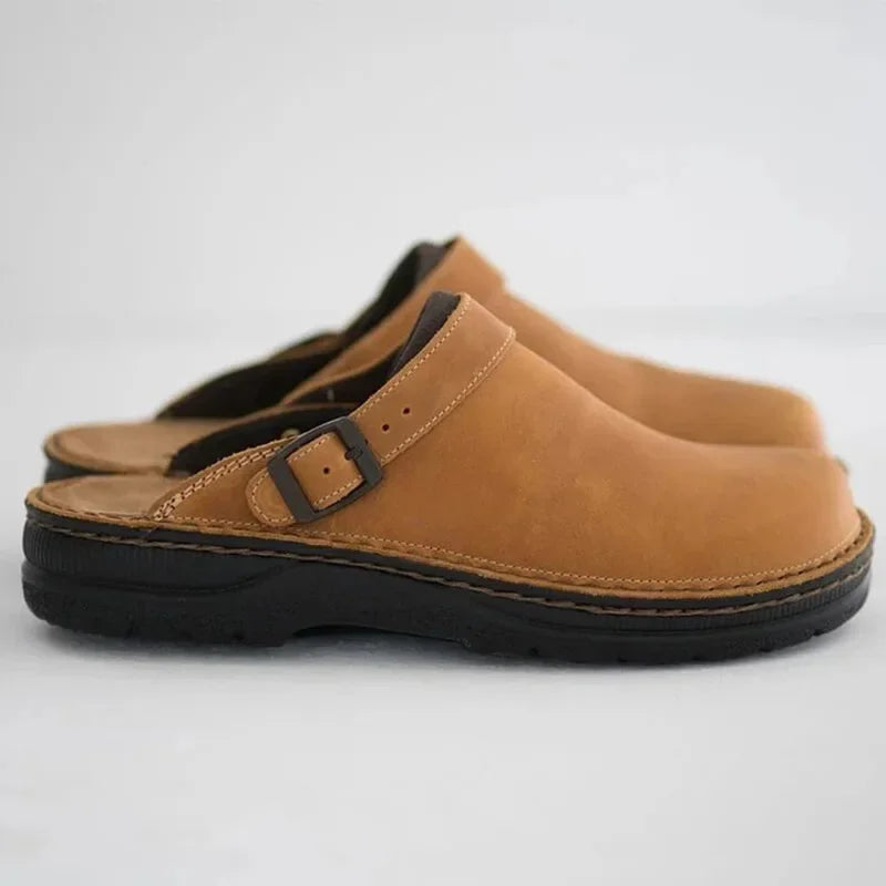 Adjustable Leather Clogs