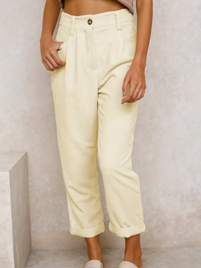 Laura | High Waist Corduroy Pants