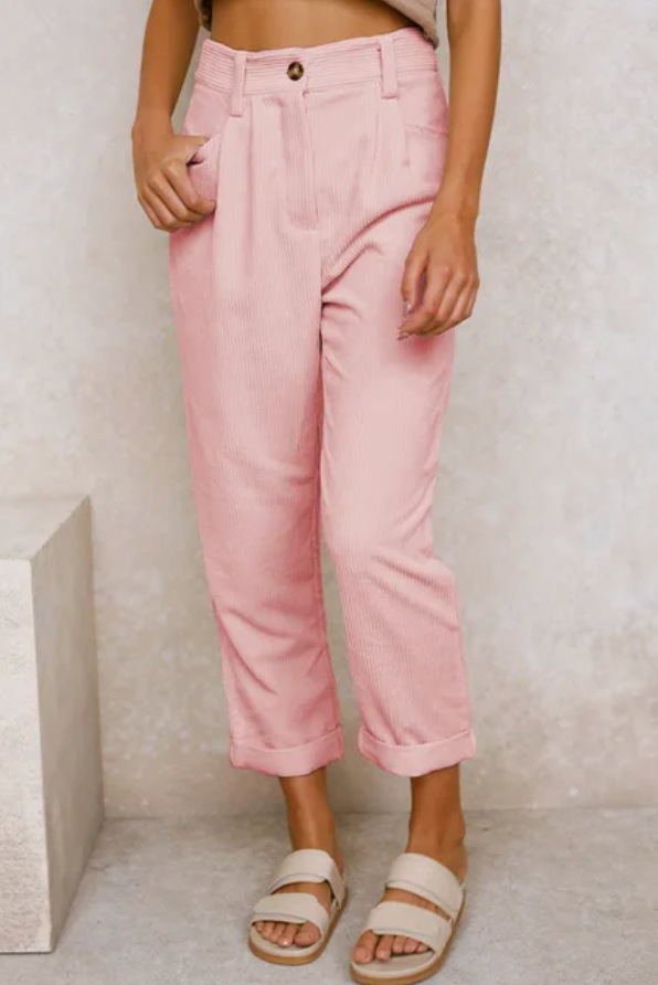 Laura | High Waist Corduroy Pants