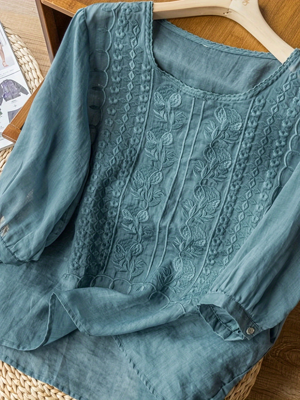 Dorothy | Embroidered Linen Blouse