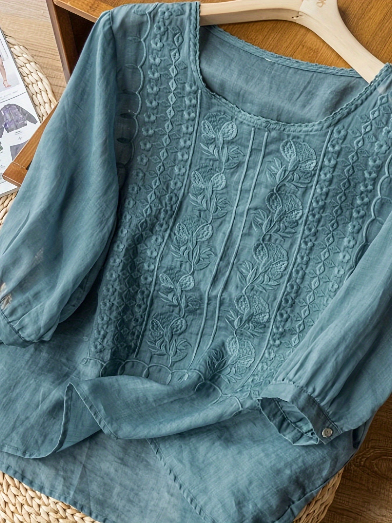 Dorothy | Embroidered Linen Blouse