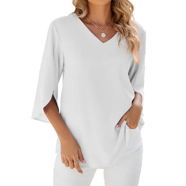 Leona | Breezy V-neck Blouse
