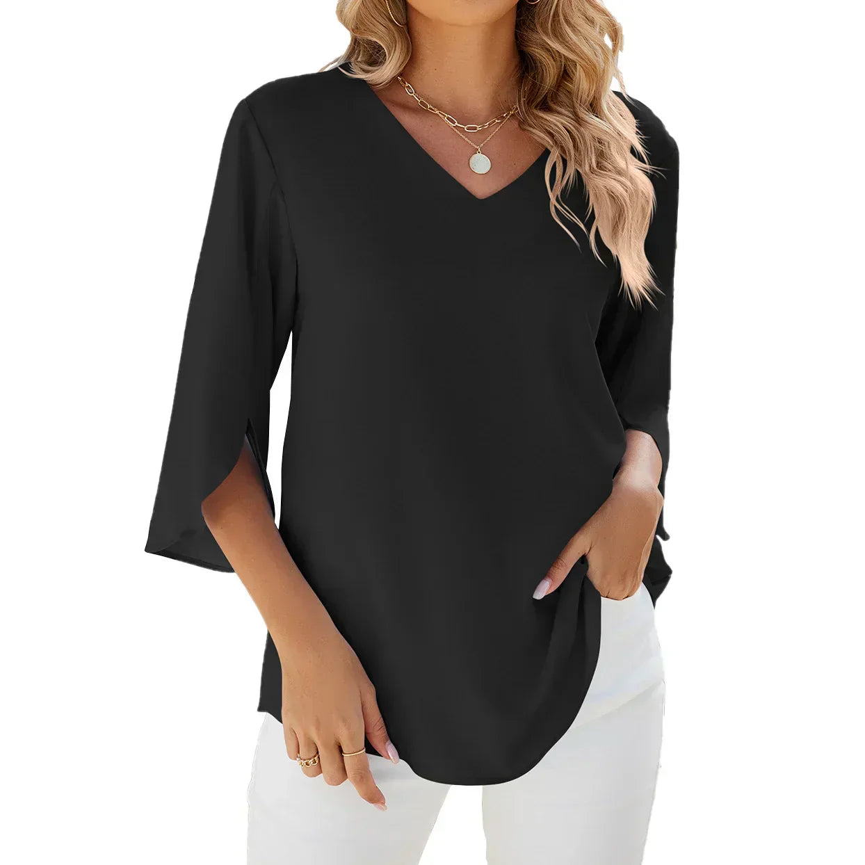 Leona | Breezy V-neck Blouse