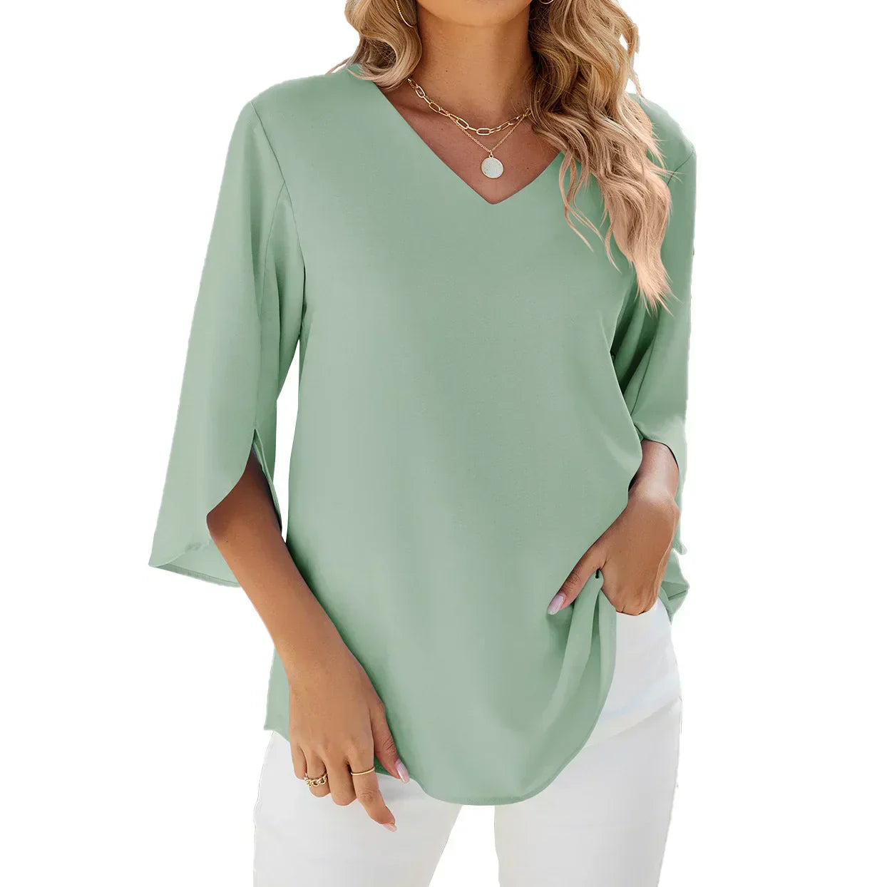 Leona | Breezy V-neck Blouse