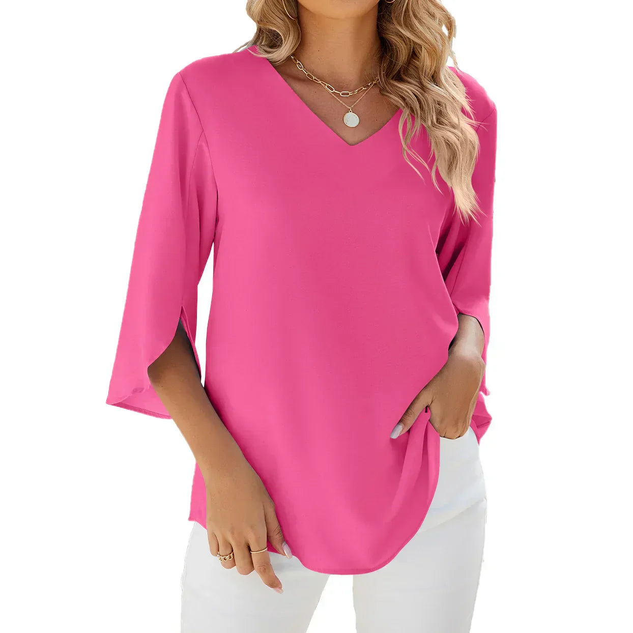 Leona | Breezy V-neck Blouse