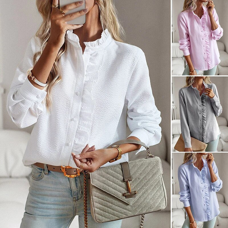 Lana | Ruffled Polo Blouse