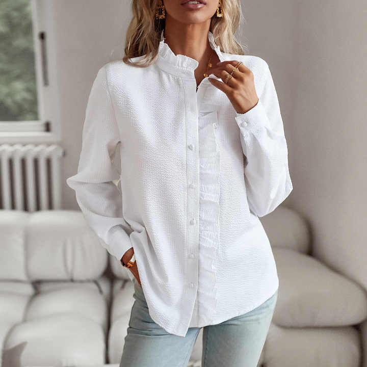 Lana | Ruffled Polo Blouse