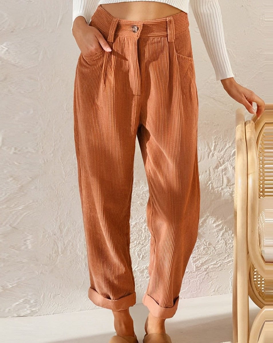 Laura | High Waist Corduroy Pants